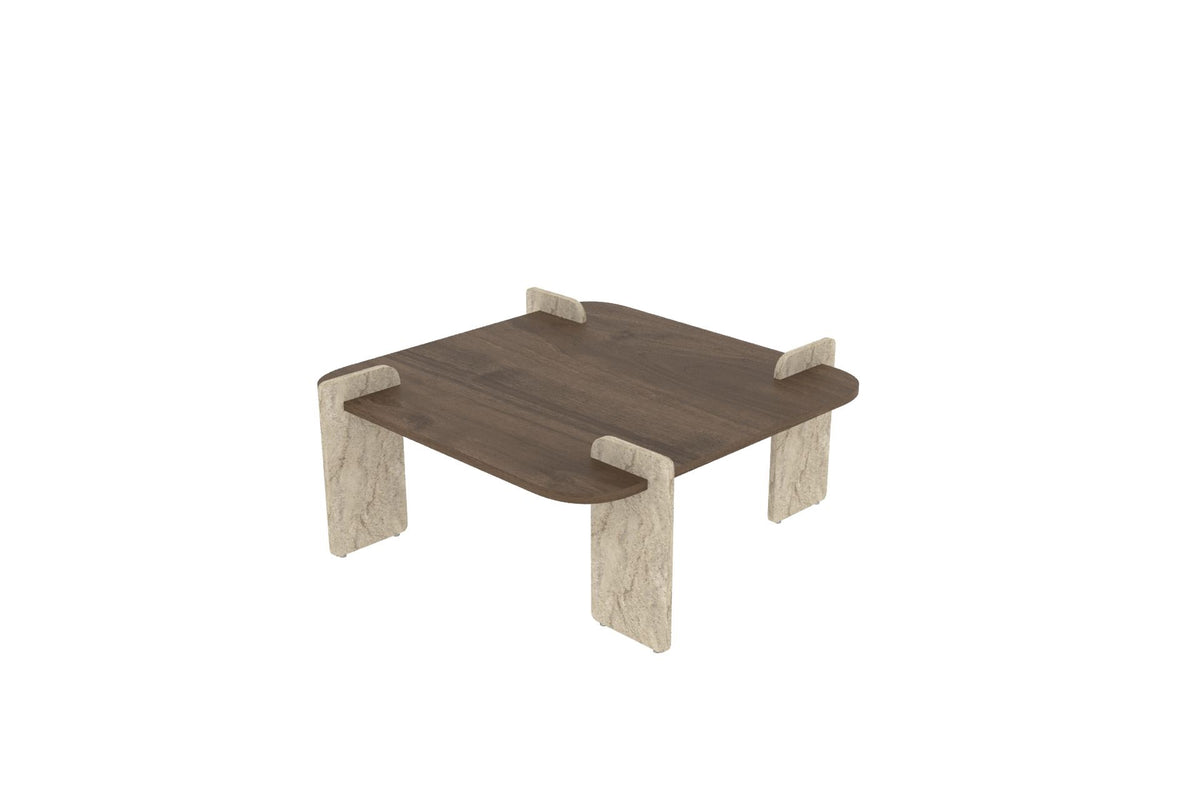 Τραπεζάκι Σαλονιού Καρυδί - Travertine 90 x 90 x 35 εκ GR116SAM1502