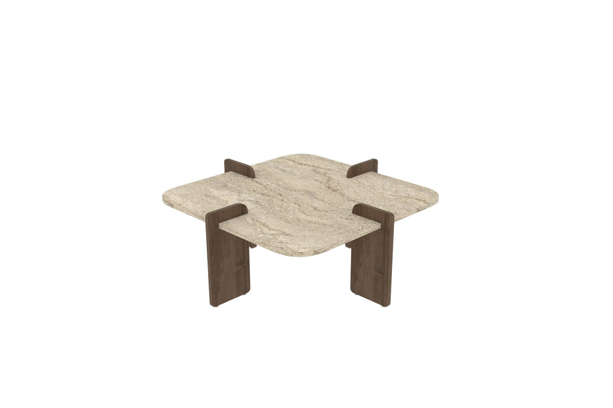 Τραπεζάκι Σαλονιού Travertine - Καρυδί 90 x 90 x 35 εκ GR116SAM1503