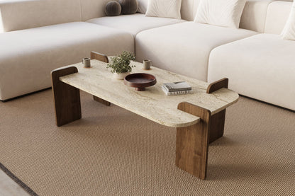 Τραπεζάκι Σαλονιού Travertine - Καρυδί 120 x 60 x 35 εκ GR116SAM1505