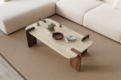 Τραπεζάκι Σαλονιού Travertine - Καρυδί 120 x 60 x 35 εκ GR116SAM1505