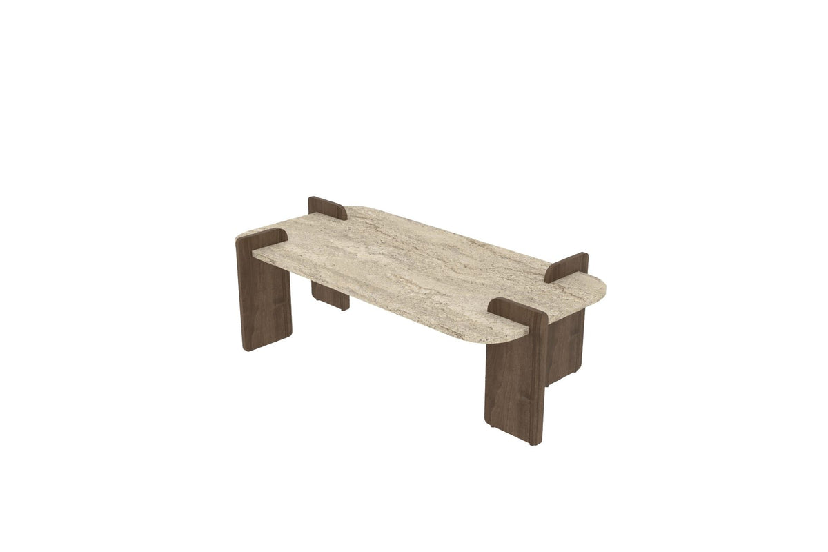 Τραπεζάκι Σαλονιού Travertine - Καρυδί 120 x 60 x 35 εκ GR116SAM1505