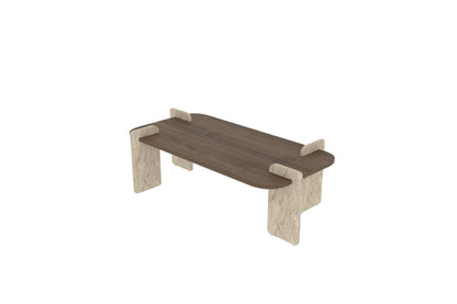 Τραπεζάκι Σαλονιού Καρυδί - Travertine 120 x 60 x 35 εκ GR116SAM1506