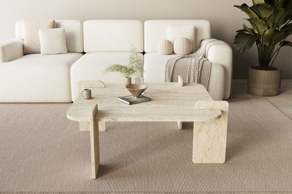 Τραπεζάκι Σαλονιού Travertine 90 x 90 x 35 εκ GR116SAM1507