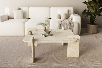 Τραπεζάκι Σαλονιού Travertine 90 x 90 x 35 εκ GR116SAM1507