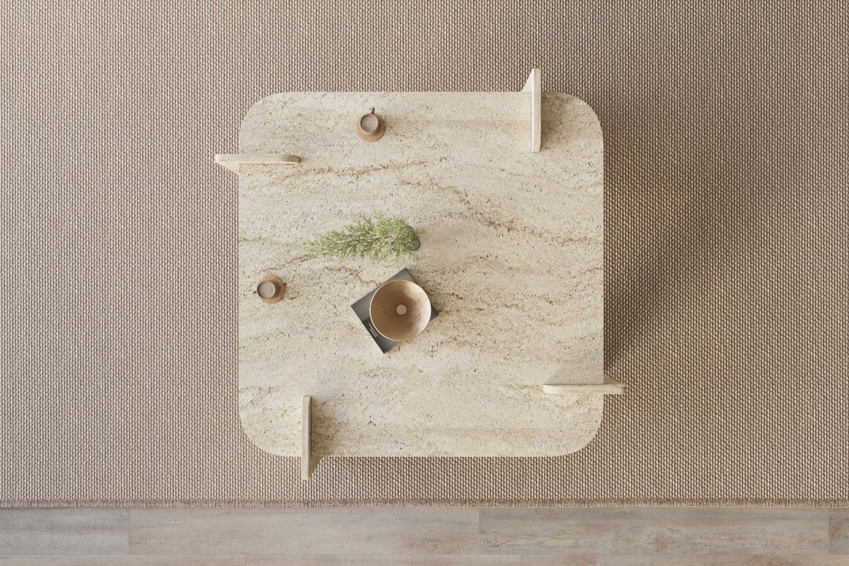 Τραπεζάκι Σαλονιού Travertine 90 x 90 x 35 εκ GR116SAM1507