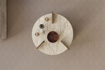 Τραπεζάκι Σαλονιού Travertine - Καρυδί 70 x 70 x 45 εκ GR116SAM1511