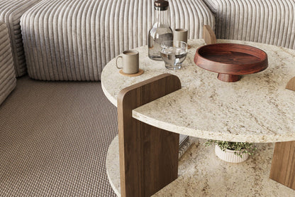 Τραπεζάκι Σαλονιού Travertine - Καρυδί 70 x 70 x 45 εκ GR116SAM1511