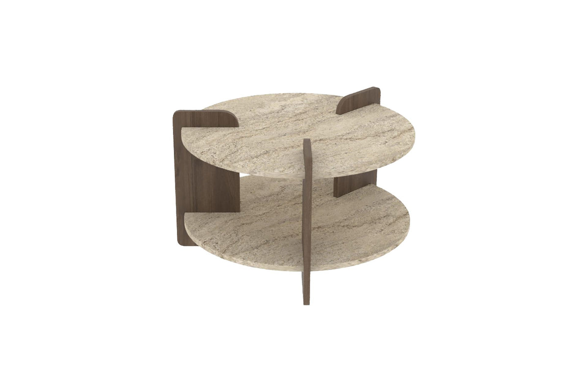 Τραπεζάκι Σαλονιού Travertine - Καρυδί 70 x 70 x 45 εκ GR116SAM1511