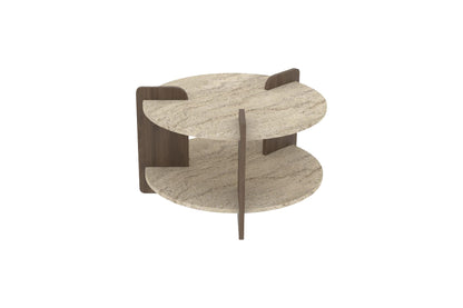 Τραπεζάκι Σαλονιού Travertine - Καρυδί 70 x 70 x 45 εκ GR116SAM1511