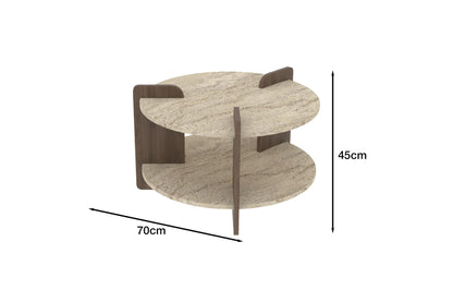 Τραπεζάκι Σαλονιού Travertine - Καρυδί 70 x 70 x 45 εκ GR116SAM1511