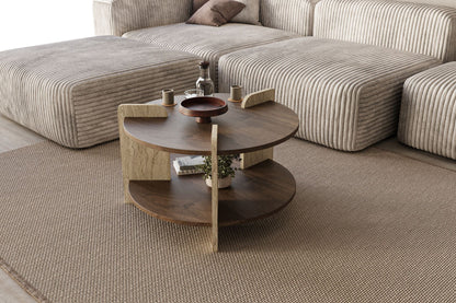 Τραπεζάκι Σαλονιού Καρυδί - Travertine 70 x 70 x 45 εκ GR116SAM1512