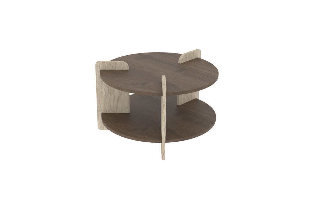 Τραπεζάκι Σαλονιού Καρυδί - Travertine 70 x 70 x 45 εκ GR116SAM1512