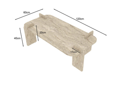 Τραπεζάκι Σαλονιού Travertine 120 x 60 x 35 εκ GR116SAM1513
