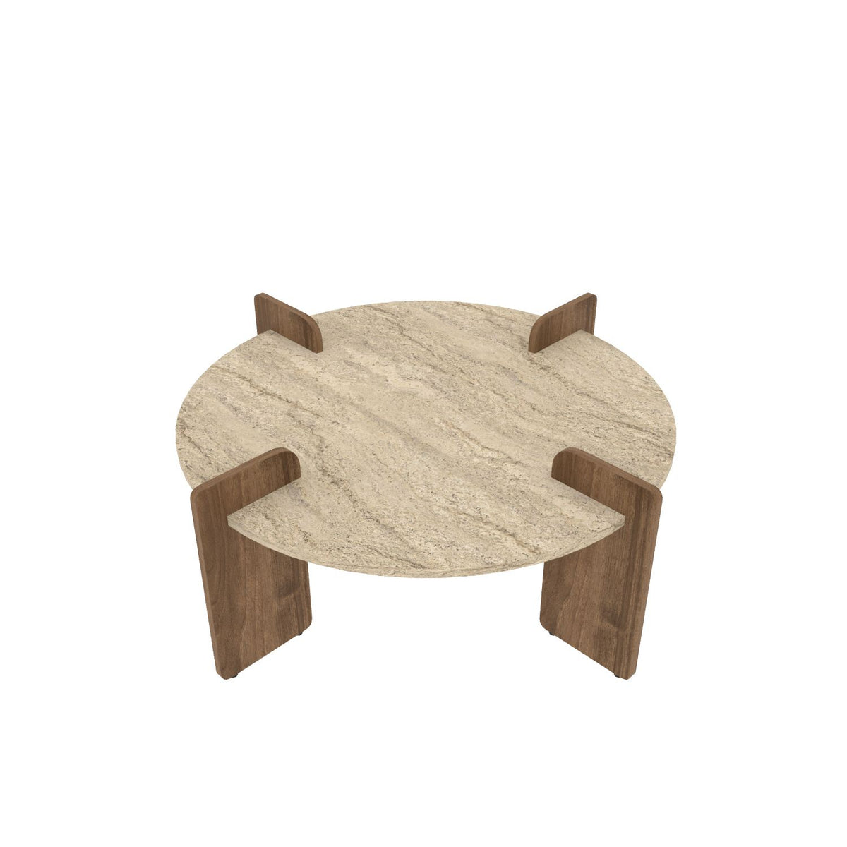 Τραπεζάκι Σαλονιού Travertine - Καρυδί 90 x 90 x 35 εκ GR116SAM1515
