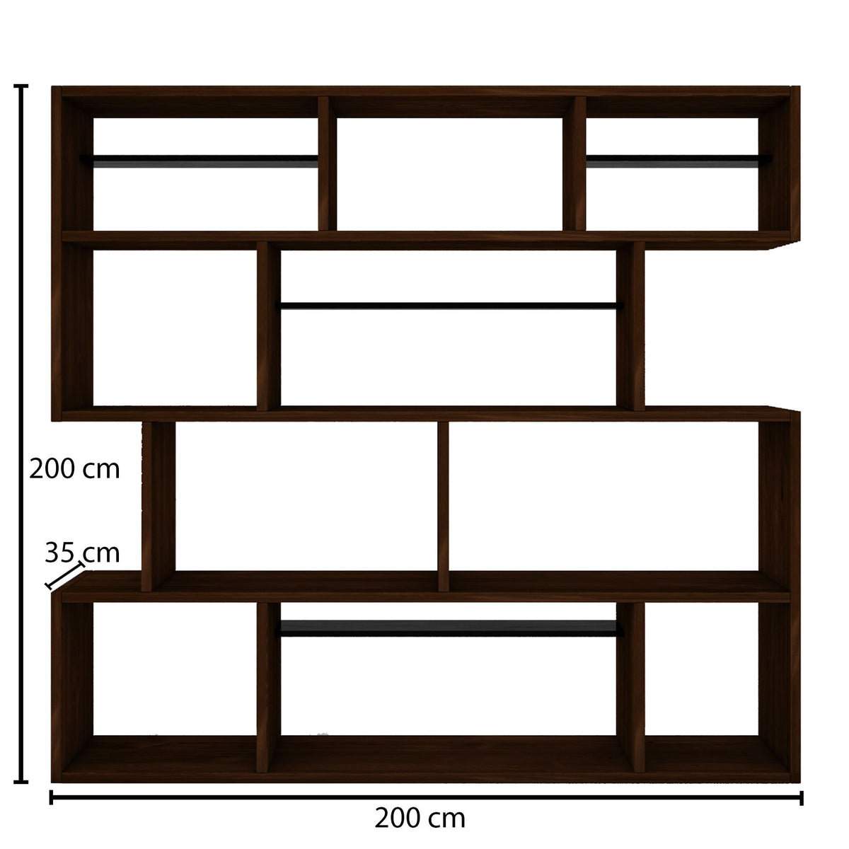 Βιβλιοθήκη 200 × 30 × 200 εκ. Καρυδί GR120PLT1264