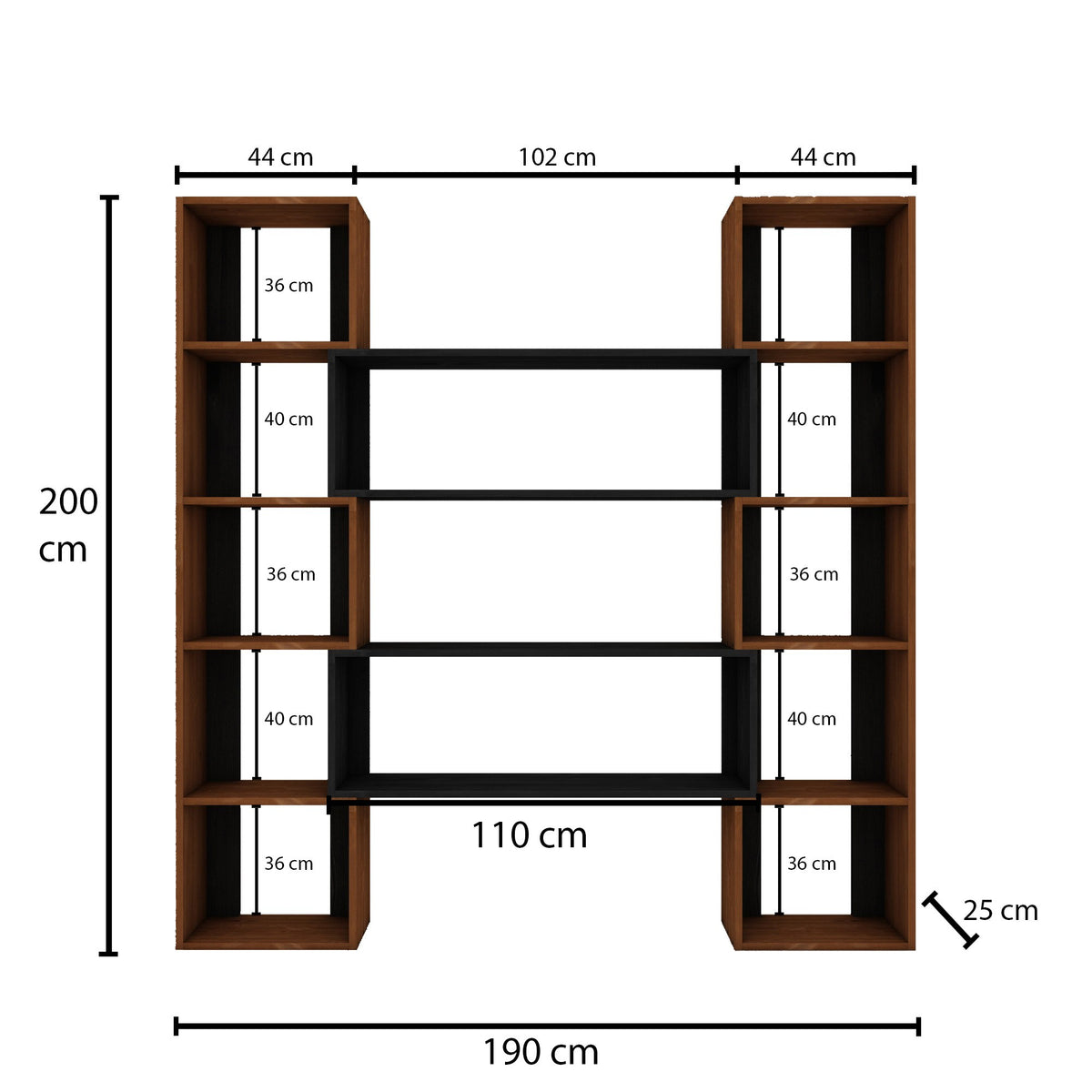 Βιβλιοθήκη 114 × 25 × 200 εκ. Teak GR120PLT1269