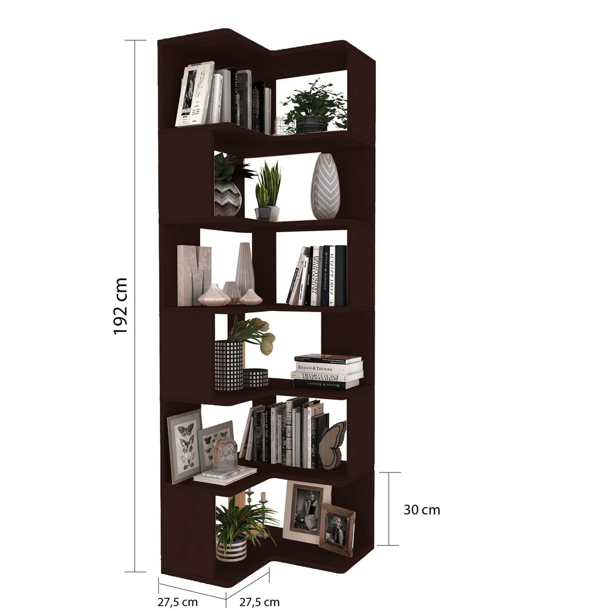 Βιβλιοθήκη 55 × 27 × 192 εκ. Καρυδί GR120PLT1501