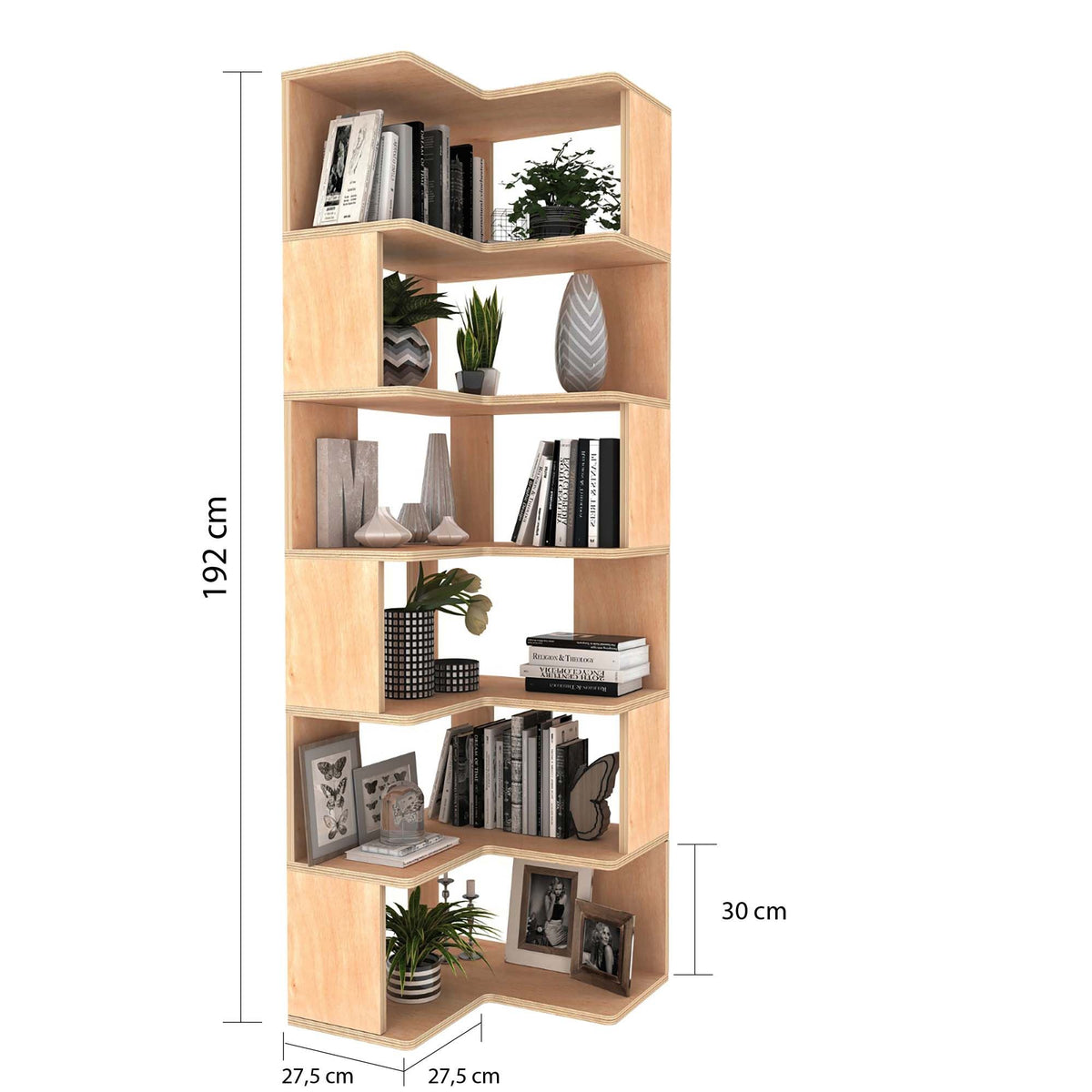 Βιβλιοθήκη 55 × 27 × 192 εκ. Φυσικό GR120PLT1502