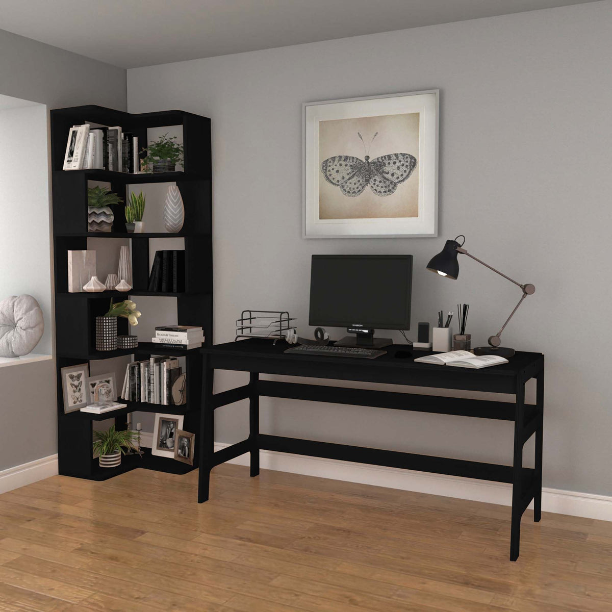 Βιβλιοθήκη 55 × 27 × 192 εκ. Μαύρο GR120PLT1503