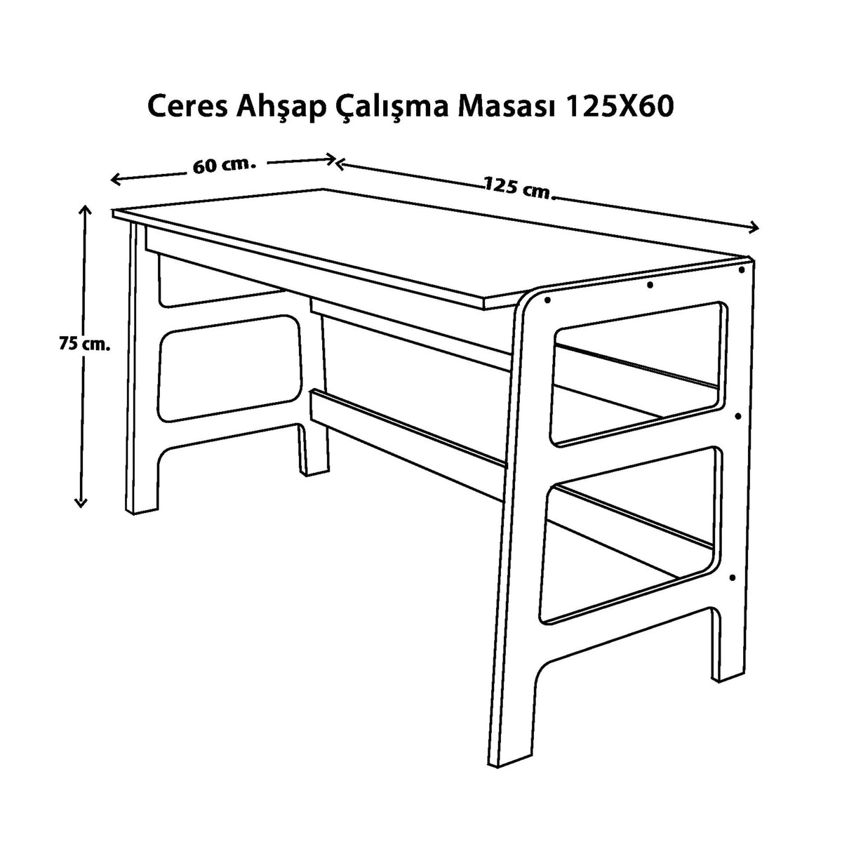 Γραφείο Υπολογιστή και Μελέτης Καρυδί 125x75x60 εκ 120PLT1509