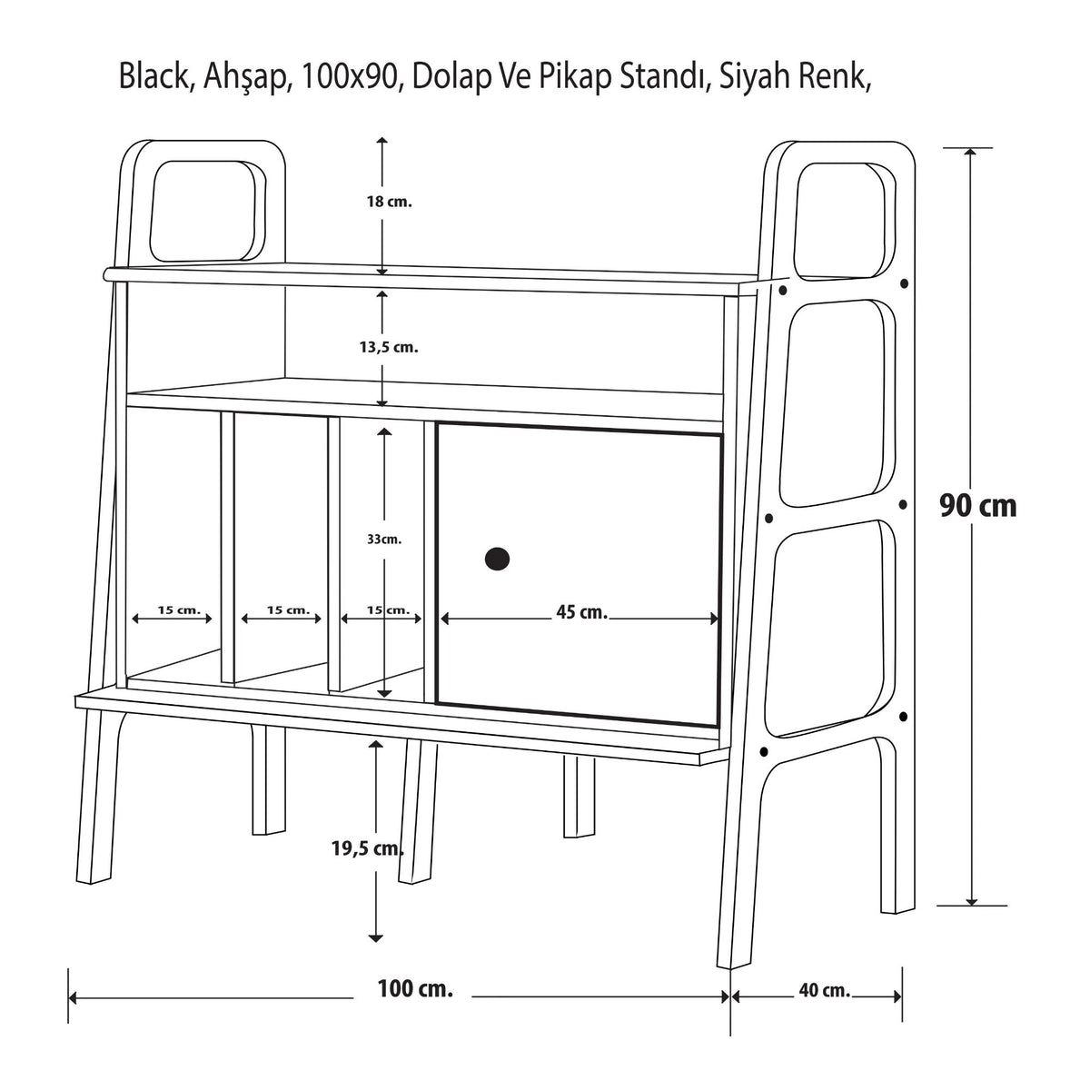 Κονσόλα Μπουφές 100x90x40 εκ Καρυδί 120PLT1603