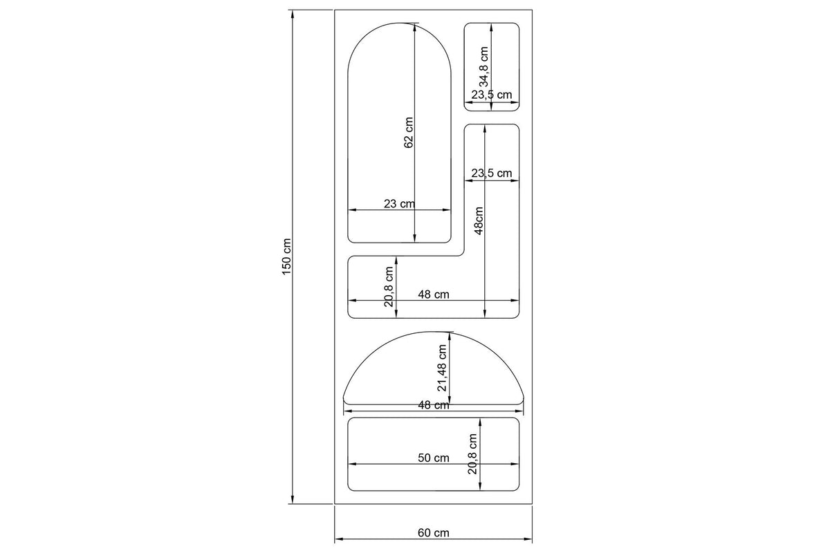 Βιβλιοθήκη 60 × 32 × 150 εκ. Λευκό GR125GLN1221