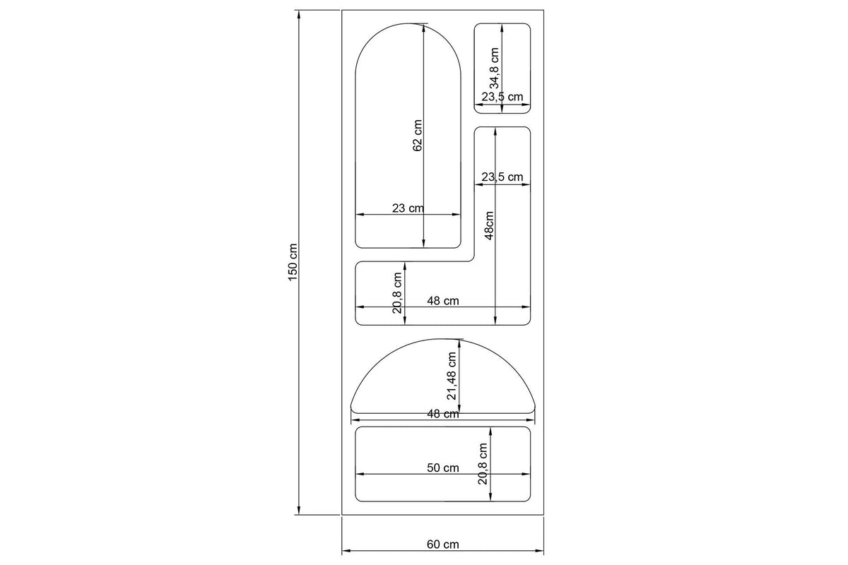 Βιβλιοθήκη 60 × 32 × 150 εκ. Ανθρακί GR125GLN1223