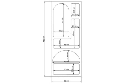 Βιβλιοθήκη 60 × 32 × 150 εκ. Ανθρακί GR125GLN1223