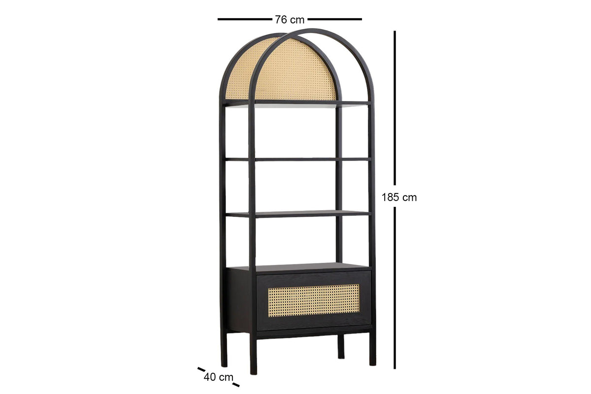 Βιβλιοθήκη 76 × 40 × 185 εκ. Μαύρο GR141HWR1153