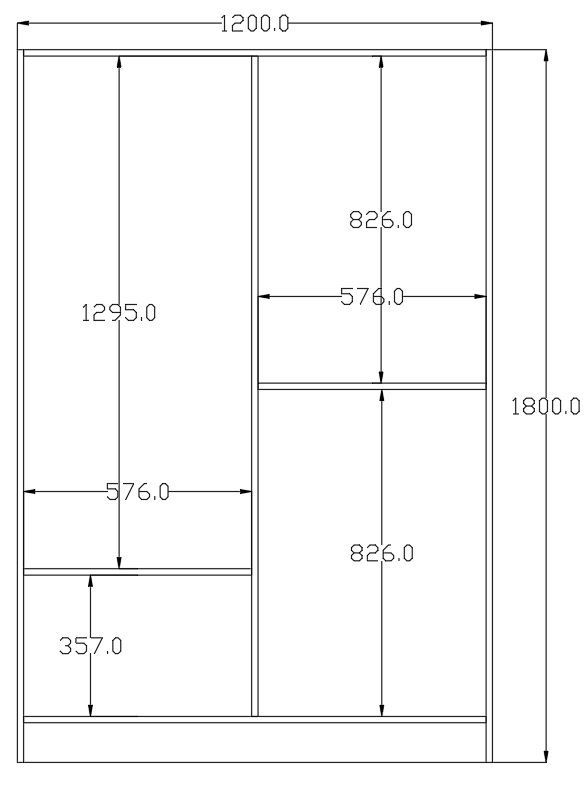 Ντουλάπα 120x180x45 εκ Ματ Λευκό 167RAB1102