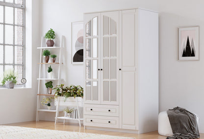 Ντουλάπα 105x180x52 εκ Ματ Λευκό 167RAB1107