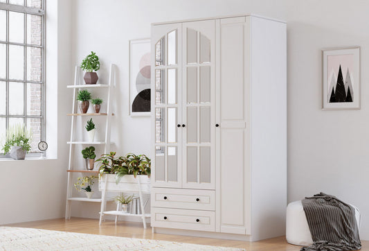 Ντουλάπα 105x180x52 εκ Ματ Λευκό 167RAB1107
