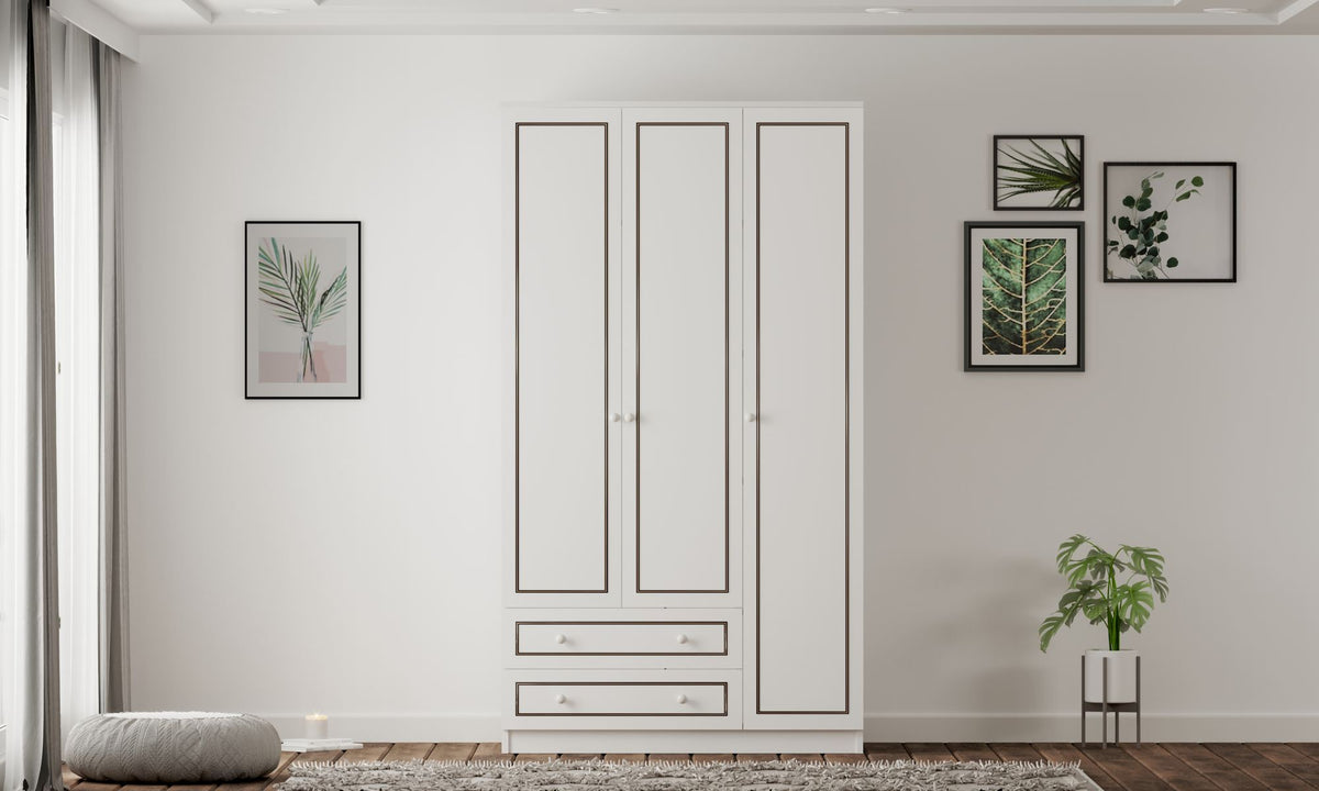 Ντουλάπα 105x180x52 εκ Ματ Λευκό 167RAB1120