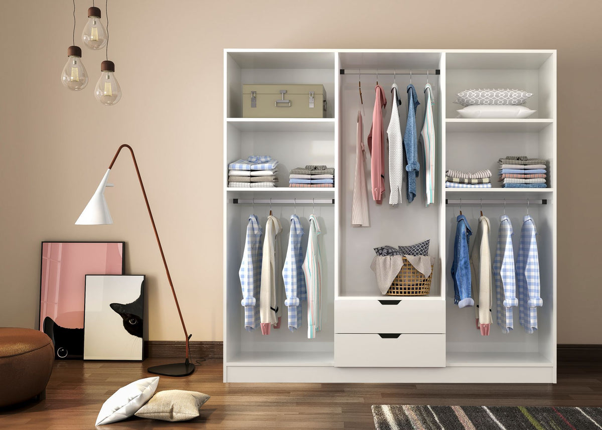 Ντουλάπα 180x180x45 εκ Ματ Λευκό 167RAB1130