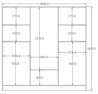 Ντουλάπα 180x180x45 εκ Ματ Λευκό 167RAB1130