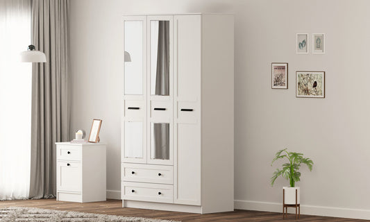 Ντουλάπα 105x184x52 εκ Ματ Λευκό 167RAB1133