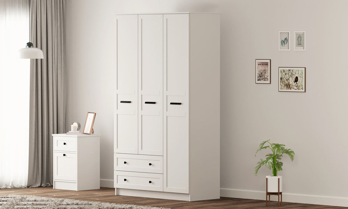 Ντουλάπα 105x184x52 εκ Ματ Λευκό 167RAB1134