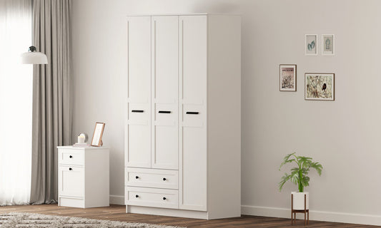 Ντουλάπα 105x184x52 εκ Ματ Λευκό 167RAB1134