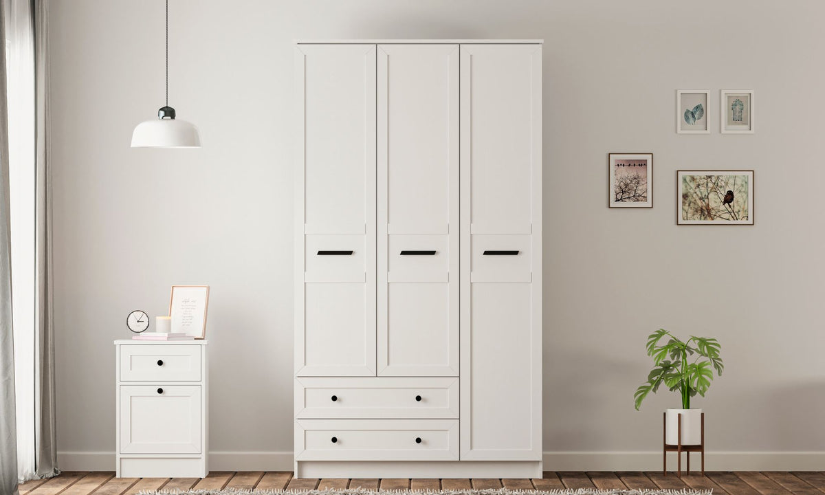 Ντουλάπα 105x210x52 εκ Ματ Λευκό 167RAB1135
