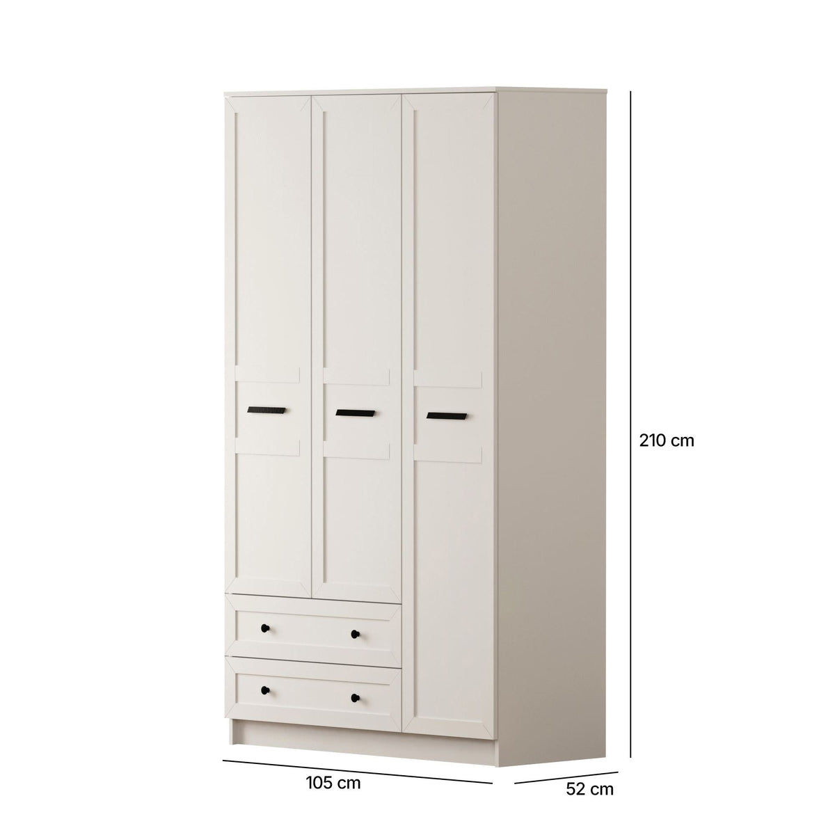 Ντουλάπα 105x210x52 εκ Ματ Λευκό 167RAB1135
