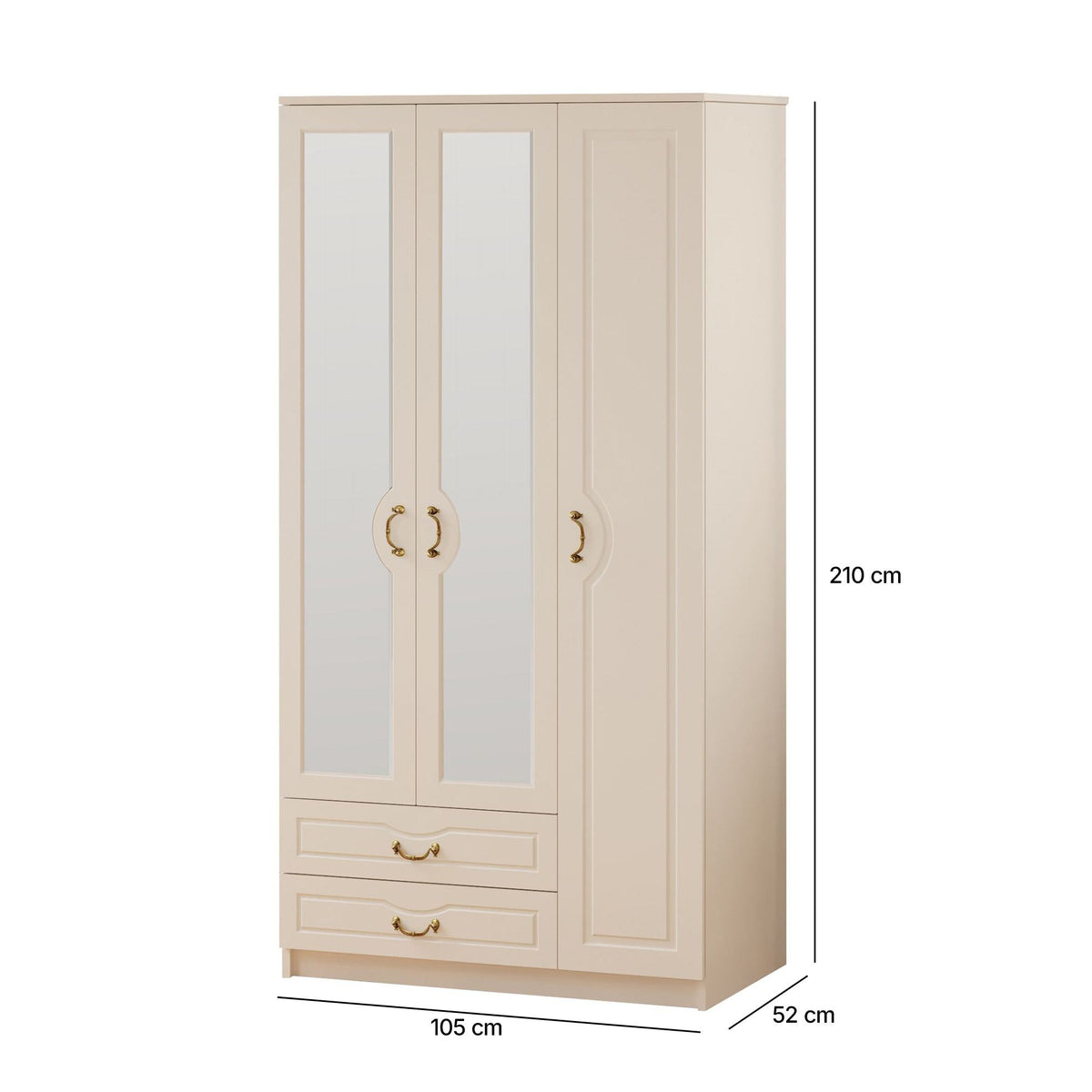Ντουλάπα 105x210x52 εκ Ματ Λευκό 167RAB1136