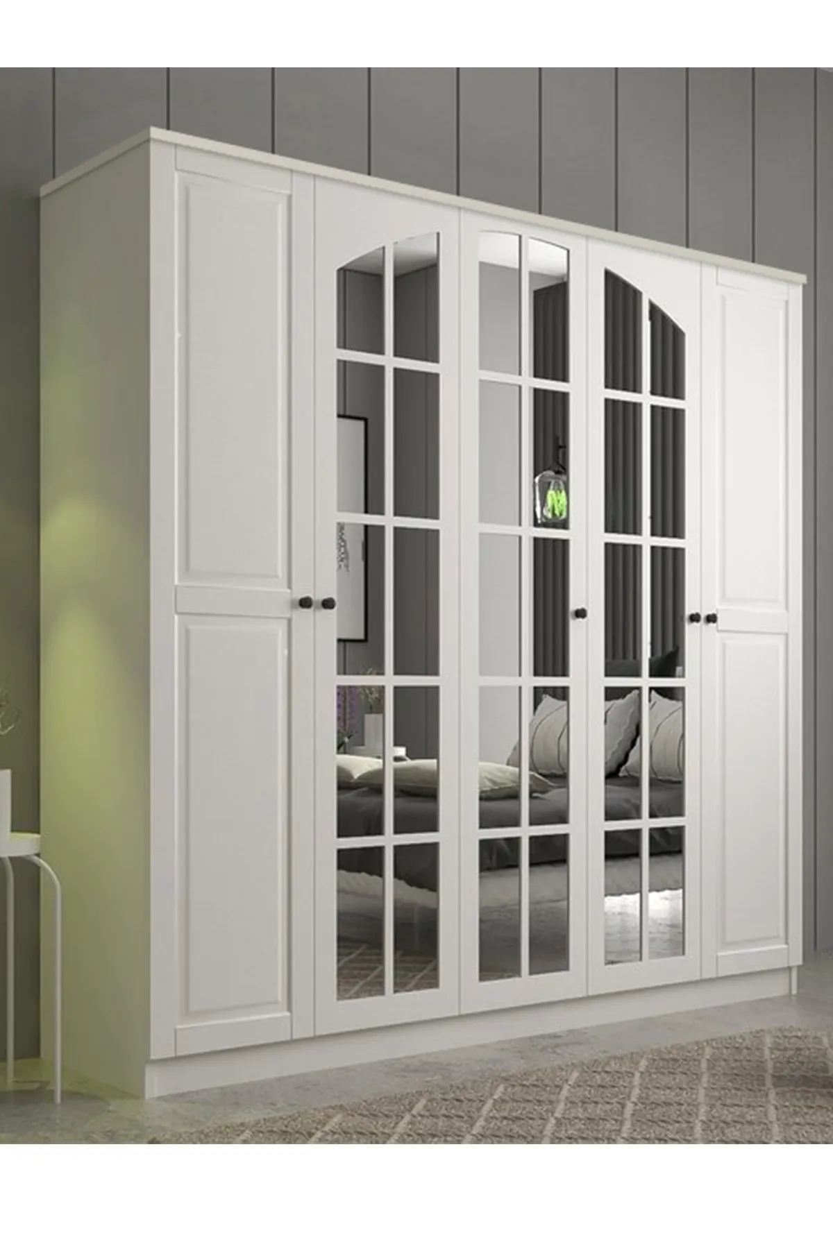 Ντουλάπα 175x210x52 εκ Ματ Λευκό 167RAB1140