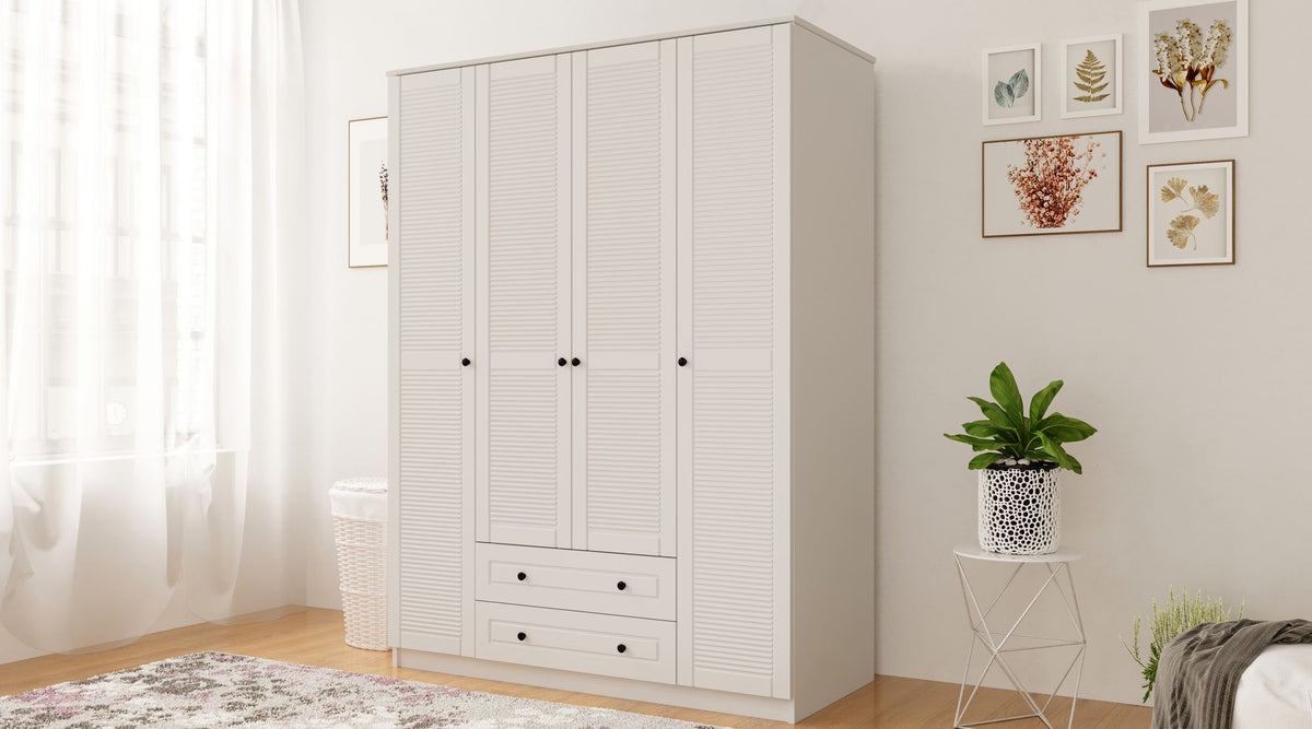 Ντουλάπα 140x210x52 εκ Ματ Λευκό 167RAB1146