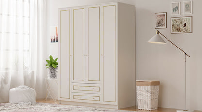 Ντουλάπα 140x180x52 εκ Ματ Λευκό 167RAB1148