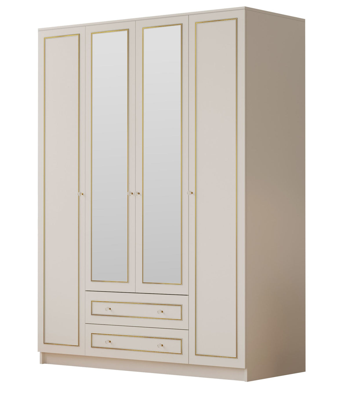 Ντουλάπα 140x210x52 εκ Ματ Λευκό 167RAB1154
