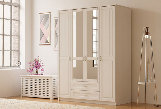 Ντουλάπα 140x210x52 εκ Ματ Λευκό 167RAB1163