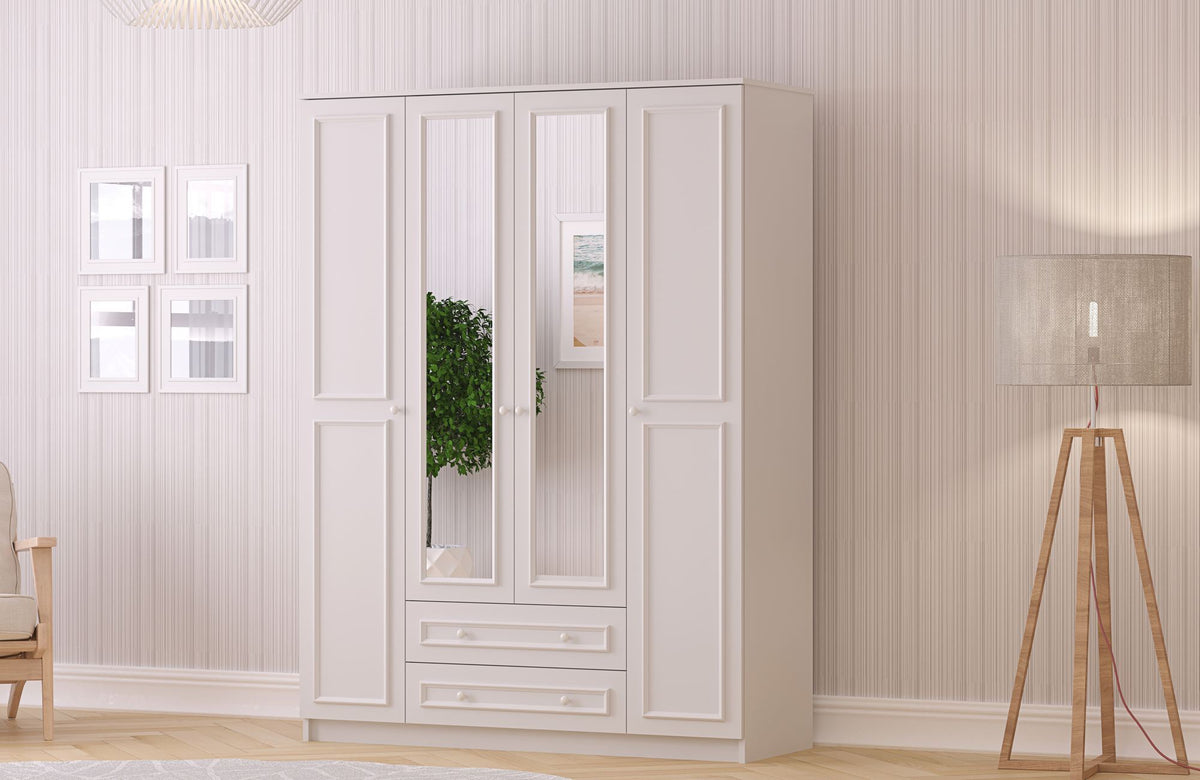 Ντουλάπα 140x210x52 εκ Ματ Λευκό 167RAB1166
