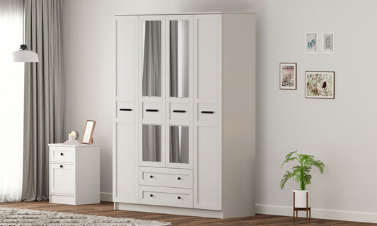 Ντουλάπα 140x184x52 εκ Ματ Λευκό 167RAB1168