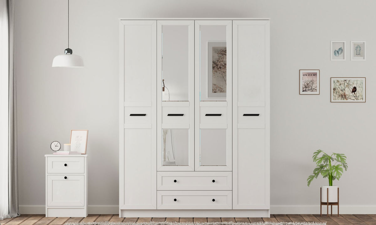 Ντουλάπα 140x210x52 εκ Ματ Λευκό 167RAB1169