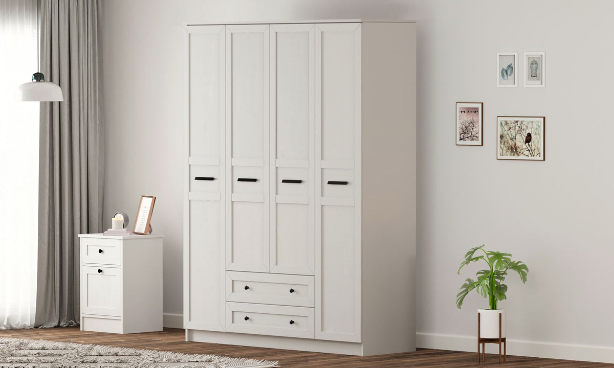Ντουλάπα 140x184x52 εκ Ματ Λευκό 167RAB1170